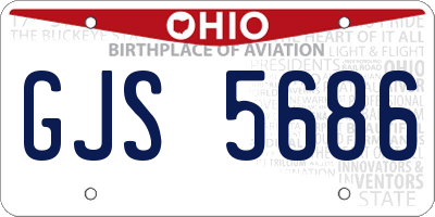 OH license plate GJS5686