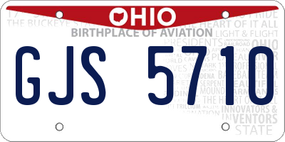 OH license plate GJS5710