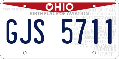 OH license plate GJS5711