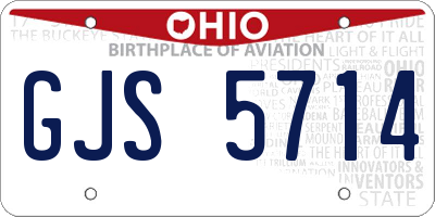 OH license plate GJS5714