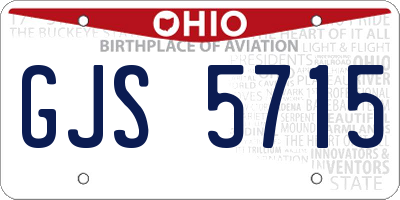 OH license plate GJS5715