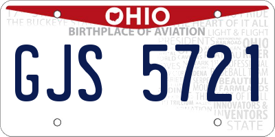 OH license plate GJS5721