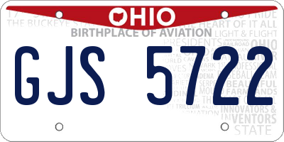OH license plate GJS5722