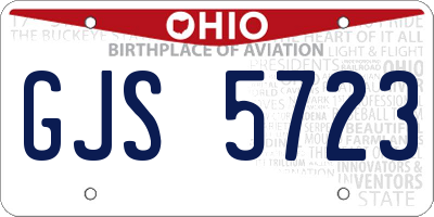 OH license plate GJS5723