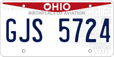 OH license plate GJS5724