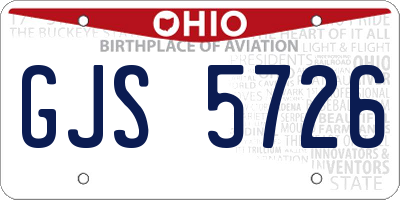 OH license plate GJS5726