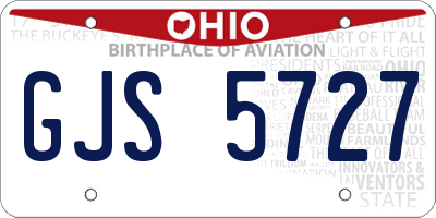 OH license plate GJS5727
