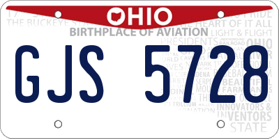OH license plate GJS5728