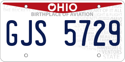 OH license plate GJS5729