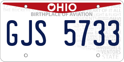 OH license plate GJS5733