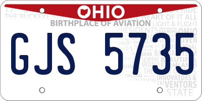 OH license plate GJS5735