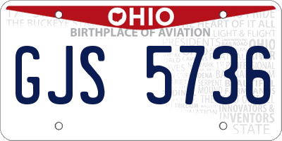 OH license plate GJS5736