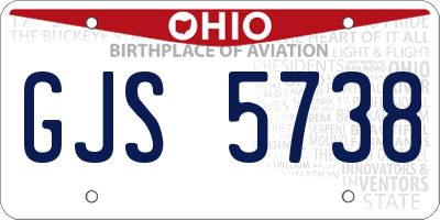 OH license plate GJS5738