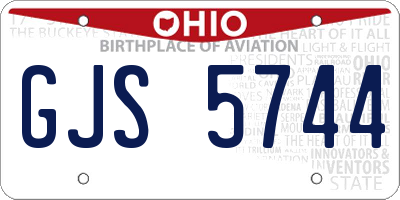 OH license plate GJS5744