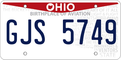 OH license plate GJS5749