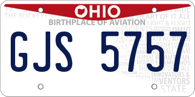 OH license plate GJS5757