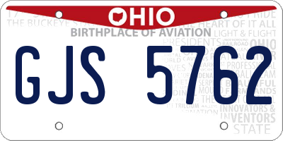 OH license plate GJS5762