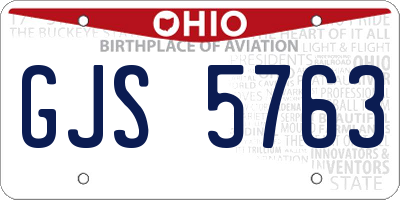 OH license plate GJS5763