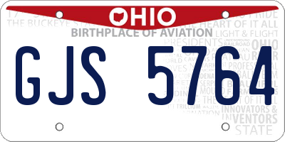 OH license plate GJS5764