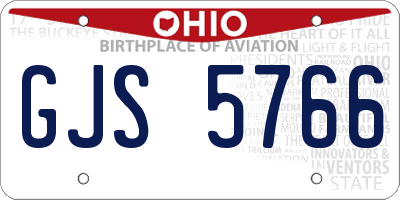 OH license plate GJS5766