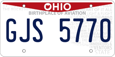 OH license plate GJS5770