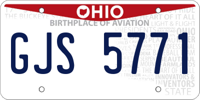 OH license plate GJS5771