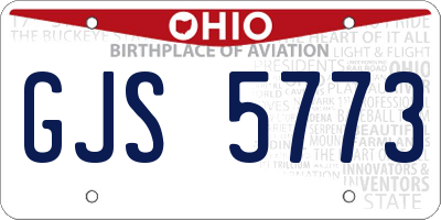 OH license plate GJS5773