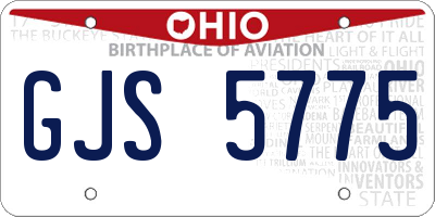 OH license plate GJS5775