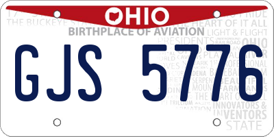 OH license plate GJS5776