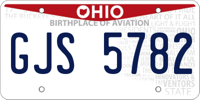 OH license plate GJS5782