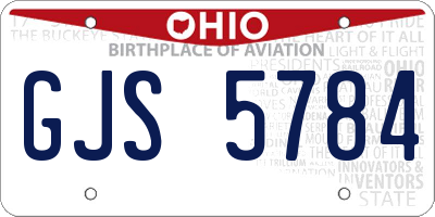 OH license plate GJS5784