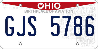 OH license plate GJS5786