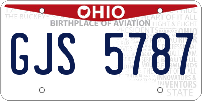 OH license plate GJS5787