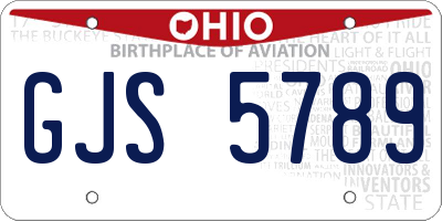 OH license plate GJS5789