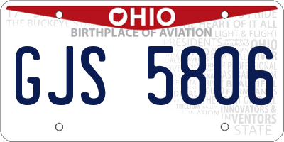 OH license plate GJS5806