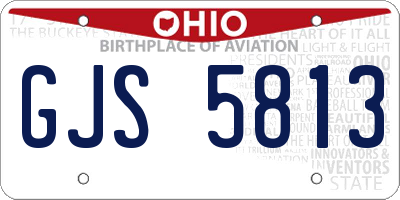 OH license plate GJS5813