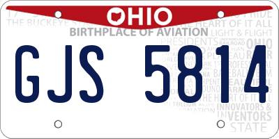 OH license plate GJS5814