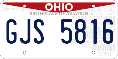 OH license plate GJS5816