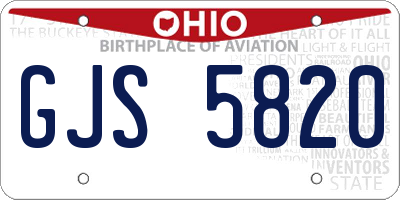 OH license plate GJS5820