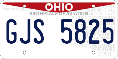 OH license plate GJS5825