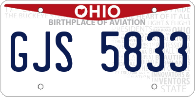 OH license plate GJS5833