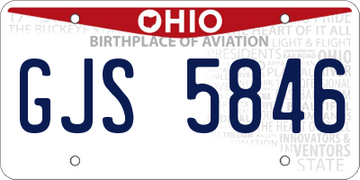 OH license plate GJS5846