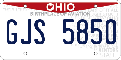 OH license plate GJS5850