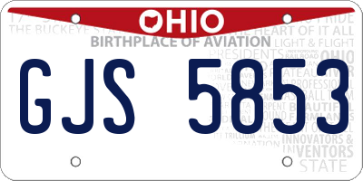 OH license plate GJS5853