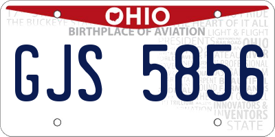 OH license plate GJS5856