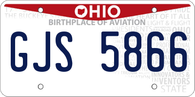 OH license plate GJS5866