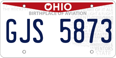 OH license plate GJS5873