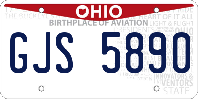 OH license plate GJS5890