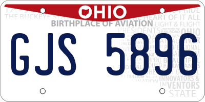OH license plate GJS5896