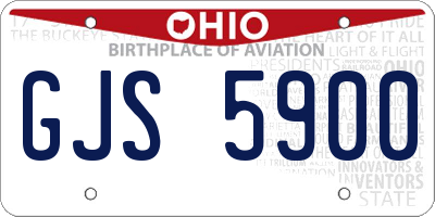 OH license plate GJS5900